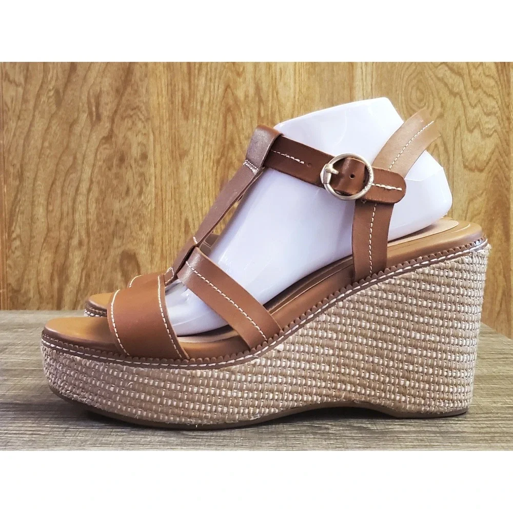 Cole Haan‎ Cloud All Day Espadrille Wedge Sandals Women's Size 10 Brown